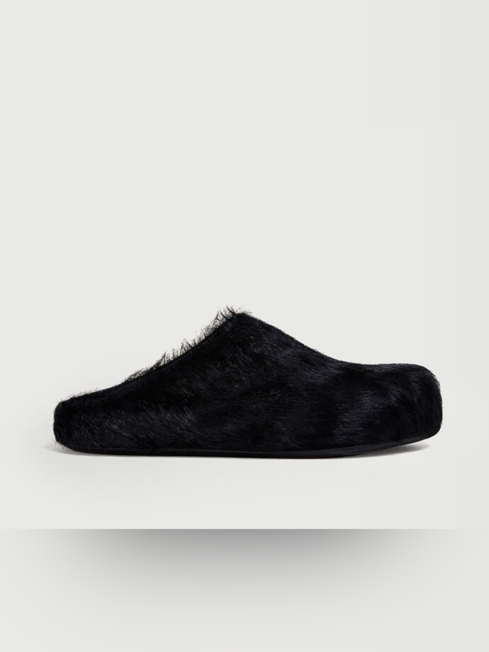 Women's Black Marni Faux Fur Slip-On Mule